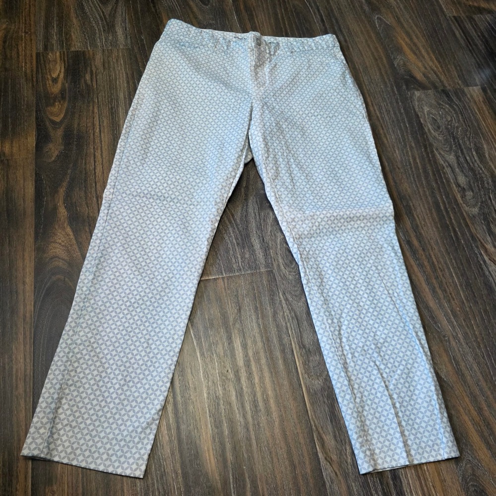 Gap Slim City Khakis Blue White Geometric Pattern Trousers Womens 6R